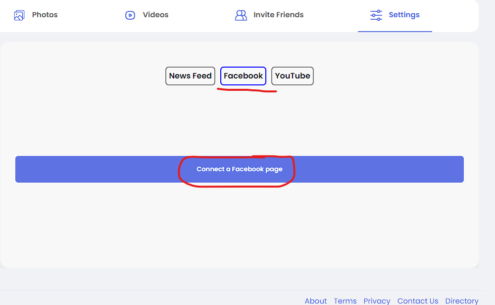 Connect Facebook