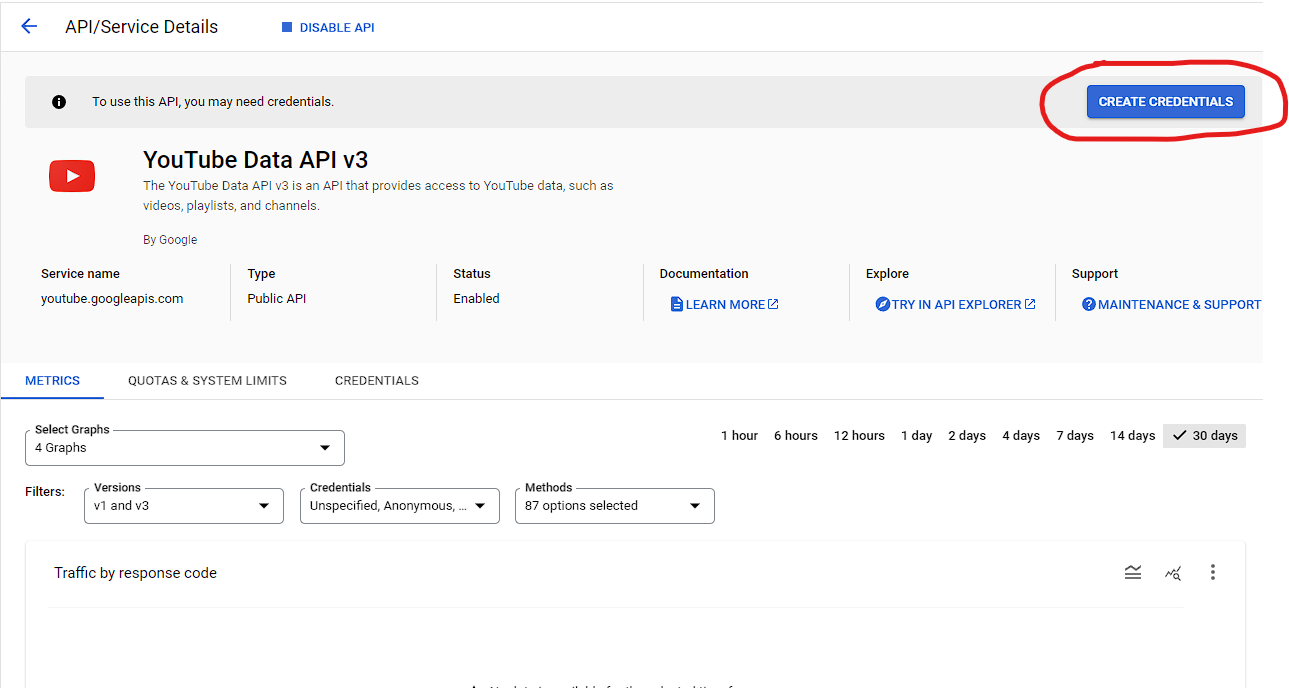 Google create Creds