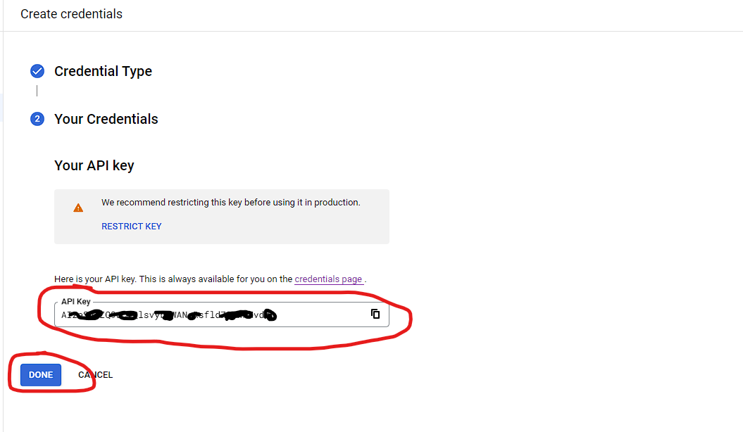 Google Get Key