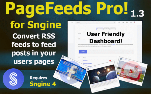 PageFeeds Pro! w/ SocialSync for Sngine